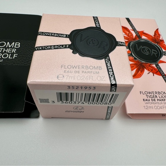 x3 Viktor & Rolf Flowerbomb Mini .24oz Tiger Lily & Spicebomb Dark Leather .04 - Picture 3 of 6